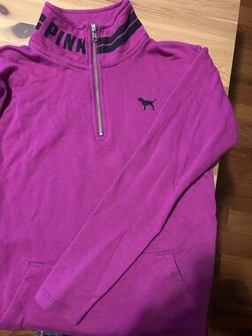 PINK Victoria's Secret Magenta Half-Zip Pullover